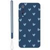KARTXITAI Cover Compatibile con Xiaomi Mi 9 SE, L'amore heart love motivo Custodia con morbida in Silicone TPU con Assorbimento degli Urti e Anti-Graffio-Blu