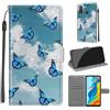 KENHONER Custodia per Huawei P30 Lite, Farfalla | Portafoglio Pelle PU, Magnetica, Resistente Agli Urti, Scomparto Carte Credito, Pieghevole, Flip Libro, Motivo