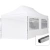 TOOLPORT Gazebo Pieghevole Giardino 3x6m - 4 Laterali Alluminio Telo Idrorepellente Padiglione Mercati Sagre Bianco