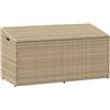 vidaXL Baule da Giardino Beige 110x50x58 cm in polyrattan