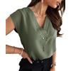 Cicy Bell Camicetta da donna senza maniche, con scollo a V, estiva, elegante, casual, ampia, tinta unita