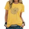 Gyabnw T Shirt Donna Girocollo Maniche Corte Stampata | Tessuto morbido ed elasticizzato, vestibilità casual, per estate e uso quotidiano