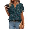 Zeagoo Camicetta da donna elegante, estiva, a maniche corte, in chiffon, con scollo a V, maglia piatta, a doppio strato