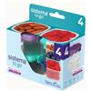 Sistema Knick Knack Pack Mini to Go - Set di 4 scatole da asporto, colore: Rosa/Verde/Viola/Blu