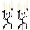 LoveCat Candelabro a 5 bracci, alto 40,6 cm, nero, decorativo, per centrotavola, eventi formali, matrimoni, feste, chiesa, camino, decorazione per la casa (nero1)