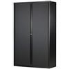 BISLEY Armadio EuroTambour, 4 Ripiani, 5 OH, Larghezza 1200 mm, Acciaio, 5633 Tapparella Nero, Corpo Nero, 43 x 120 x 198 cm
