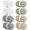 HOMBYS 8 gomitoli di filato grosso assortito per uncinetto, super voluminoso, grande, morbido, soffice, filato di ciniglia spesso, per lavori a maglia a mano o a maglia (27 m, 227 g per matassa)