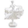 DRW Figura ballerina geometrica con vestito bianco perla, 11,6 x 8 x 15 cm | Prodotto in Spagna