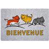ID MAT ID Opaco 4060 Grey' Flock Gatti Benvenuto Tappetino Zerbino Fibra Polipropilene Grigio 60 x 40 x 0,6 cm