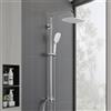 Florenta Colonna Doccia Senza Miscelatore,Set Doccia Completo Acciaio Inox 3 Funzioni Soffione Altezza Regolabile（Quadrato 20 * 20cm）