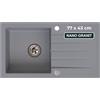 empiria SINK QUALITY SINK Quality Lavello Cucina Grigio 77x43 cm, Lavandino Granito 1 Vasca da Incasso, Sifone Automtico Incluso, per Base 45 cm, Design Antigraffio Resistente al Calore