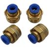 CNCTEC Set di 4 raccordi pneumatici R 3/8 a 6 mm IQS - Raccordo per aria compressa (R 3/8 - 6 mm)