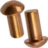 AERZETIX Set di 12 rivetti pieni in rame Ø4x8 mm/testa semitonda