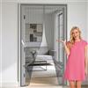 GOUER Zanzariera Porta Finestra 98 x 248 cm Rete Fine Magneti Anti Zanzare Finestra a Calamita Mantiene L'Aria Fresca per Porte Finestre Balcone Soggiorno, Grigio