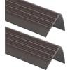 ProfiPVC Set di 2 Profili per gradini autoadesivi PVC 50x40mm 180cm Marrone scuro | Striscia antiscivolo per scale, paraspigolo in PVC, protezione bordi, facile da tagliare e installare, flessibile