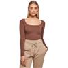 Urban Classics Ladies Organic Longsleeve Body T-Shirt Donna