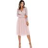 Maya Deluxe Women's Maya Faux Warp Front Embellished Midi Dress Bridesmaid