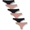 Amazon Essentials Biancheria Intima in Microfibra (Slip Hipster e Perizoma, Disponibile in Taglie Forti) Donna, Pacco da 6