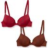 Amazon Essentials Reggiseno con Scollo a v Leggermente Foderato-Colori Fuori Produzione Donna, Pacco da 2
