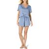 Amazon Essentials Completo Notte con T-Shirt a Maniche Corte Scollo a V e Pantaloncini, in Raso, Vestibilità Rilassata Donna