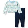 Amazon Essentials Set T-shirt Manica Lunga in Cotone, Pantaloni Pull-on, French Terry, Comodo Bambine e ragazze, Confezioni Multiple
