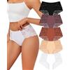 Sth Big Mutande Donna Alta Vita in Cotone e Pizzo Slip Donna Leggere e Traspiranti Intimo Femminile in Pizzo Eleganti e Comode per Ogni Occasione