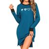Aseniza Camicia da Notte Donna Maniche Lunghe Cotone Pigiama da Notte Scollo a V
