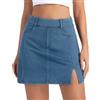 THE GYM PEOPLE Minigonna-Pantalone Jeans Stretch Skort con Tasche Donna | Vita Elastica, 4 Tasche, Traspirante, Spacco Laterale, Vestibilità Slim, Gonna con Shorts per Moda Lavoro Tempo Libero
