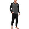 Aseniza Pigiama Uomo Invernale Cotone Lungo Manica Lunga Set Due Pezzi Pigiama Leggero Elegant