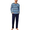 Aseniza Pigiama Uomo Invernale Pigiama Uomo Cotone Lungo Set Pigiami Righe Uomo Maniche Lunghe da Casa Caldo Casual