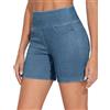 THE GYM PEOPLE Pantaloncini da donna elasticizzati a vita alta in jeans estivi skinny con tasche