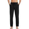 Aseniza Pantaloni Pigiama da Uomo in Cotone Invernale Pantalone Pigiama Lungo Pants Tinta Unita con Tasche Casual