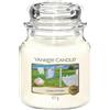 Yankee Candle Candela profumata in giara media | Clean Cotton | Durata Fino a 75 Ore
