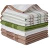 Amazon Basics Canovacci in 100% Cotone Biologico a Nido d'Ape - Ultra Assorbenti, Asciugatura Rapida, Strofinacci Anti-pelucchi, 38 x 64 cm, 6 Pezzi (assortiti Verde, Marrone, Bianco)