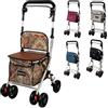 Mobiclinic®, Deambulatore pieghevole per anziani, Carrello spesa, 21 l, Coliseo, Marchio europeo, Con borsa della e freni, Sedile imbottito, Monoleva, Acciaio (stampato)