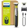 Philips OneBlade 360 Face, Autentico Regolabarba e Rasoio Elettrico, con l'Innovativa Lama 360, 2 Lame 360 per il Viso, Pettine Regolabile 5 in 1 (Modello QP2734/30)