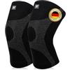 SUSTIVEX 2 Pezzi Ginocchiera di Compressione Elastica da Uomo e Donne-XXL | Leggera e Traspirante, Tutore Ginocchio Elastica Antiscivolo, Fascia Elastica Ginocchio per Sport, Corsa, Gym-Nero