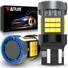 KATUR Lampadina W21/5W W21W LED, Canbus 500% luminosità 3000LM 6000K Bianco Xeno con Ventola di Raffreddamento LED 7443 7440 T20 Luci Diurne Luci Freno Indicatori di Direzione, 2PCS