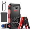 PGNOOGE 26800mAh 6000A Avviatore Booster per Auto 12V | Per tutte le auto a benzina 12V e veicoli diesel fino a 10L, Schermo digitale, Torcia, Power bank USB, Impermeabile