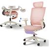 FLEXISPOT Foldex - Sedia da Ufficio Pieghevole, Sedia Ergonomica con Supporto Lombare, Braccioli Regolabili in Altezza, Poggiatesta 2D, Sedie da Ufficio con Poggiapiedi per Lavorare a Casa, Rosa