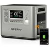 AFERIY Power Station Portatile 2400W Centrale Elettrica Solare Picco 4800W | P210 APP Batteria LiFePO4 2048Wh Ricarica Rapida per Casa Campeggio Viaggio Accumulatore di Energia UPS Emergenze Argento