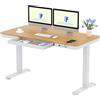 FLEXISPOT Scrivania Regolabile in Altezza 140 x 70 cm, Scrivania con Cassetti Elettrica, Display LED, Memoria e Porta USB, Ideale per Home Office, Acero