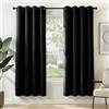 Deconovo Tende Oscuranti per Interni 2 Pezzi 180 CM Altezza, Termiche Isolanti, Anti-Rumore, con Anelli, Ideali per Camera da Letto e Soggiorno, 140x180 CM, Nero