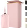 Lifewit Cesto Portabiancheria Salvaspazio, Cesta Biancheria Sporca con Coperchio, Porta Biancheria Sporca Slim per Bagno, Laundry Basket per Camera da Letto, Bagno, Lavanderia, 70 L, Rosa
