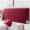 DUJUIKE Copertura Per Testiera, Fodera per Testiera Del Letto Tessuto in Velluto Elasticizzato, copertura protettiva con fondo elastico per la decorazione del letto (Vino rosso, 180cm-200cm)
