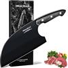 Dream Reach Coltello da Cucina, Affilato Stile Serbo per Tritare Verdure, Macellare Carne, Acciaio Inossidabile ad Alto Tenore di Carbonio, Manico in Legno Ergonomico