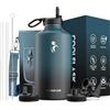 Coolflask Borraccia termica 3,8 litri in acciaio inox con cannuccia e 3 tappi