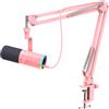 TONOR Microfono dinamico da gioco, microfono XLR/USB per streaming, cancellazione del rumore AI, RGB controllabile, mute tap, jack per cuffie da 3,5 mm, microfono con braccio a giraffa, TD510 AIR S+H