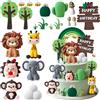FEMBW Baby Shower Decorazioni Torta Compleanno Giungla Animali, 22 Pezzi Cake Decorazione Safari, Jungle Torte Cake Topper Decorazione Foresta per Festa Bambini Ornamenti Decorativi