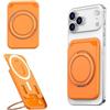 NbgrvB Supporto magnetico per telefono a portafoglio girevole a 360 in ABS (arancione)